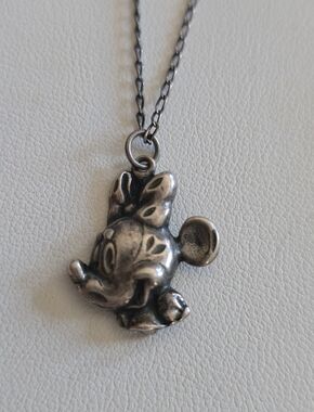 Sterling Silver Minnie Mouse Necklace Vintage Disney